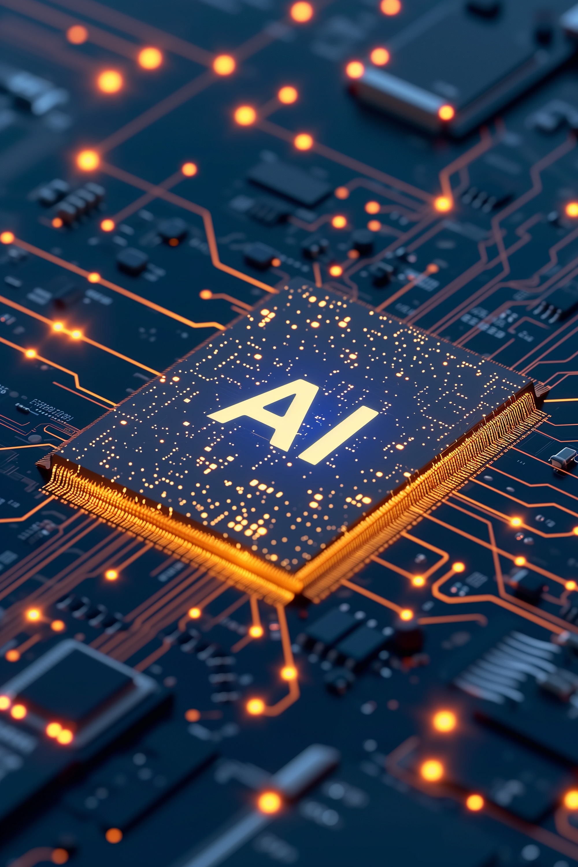 Letras AI sobre chip