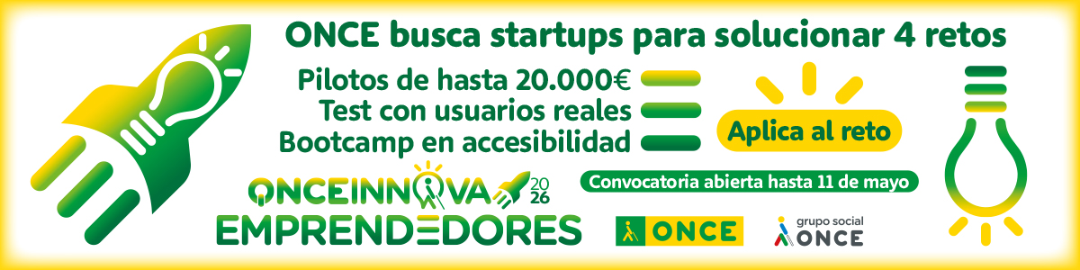 Banner ONCEInnova Emprendedores edición 2026. Convocatoria abierta hasta el 11 de mayo (Obre una finestra nova)